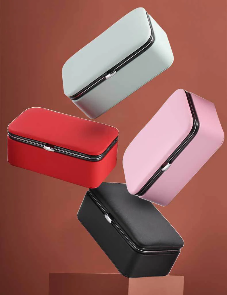 批发定制 pu 皮革便携式储物袋项链戒指包装盒旅行珠宝组织者