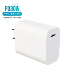 2021 Origin Fast Mobile Charger US EU UK Plug Super PD 30W Adapter Type C Charger For Iphone Huawei Xiaomi