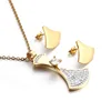 The 2019MsLady temperament 18k stainless steel scallop necklace earrings diamond set jewelry kit is customizable