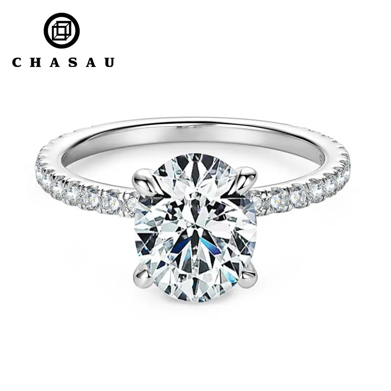 CHASAU 925 Sterling Silver Rings with 5A Cubic Zirconia