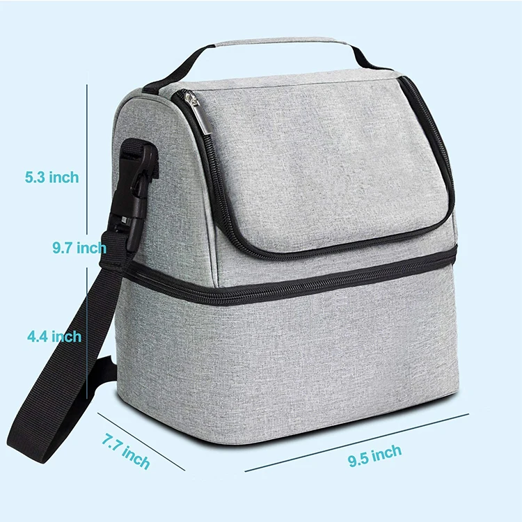 Custom Insulated Recyclable Grey Tote Lunch Cooler Bag Box For Outdoor