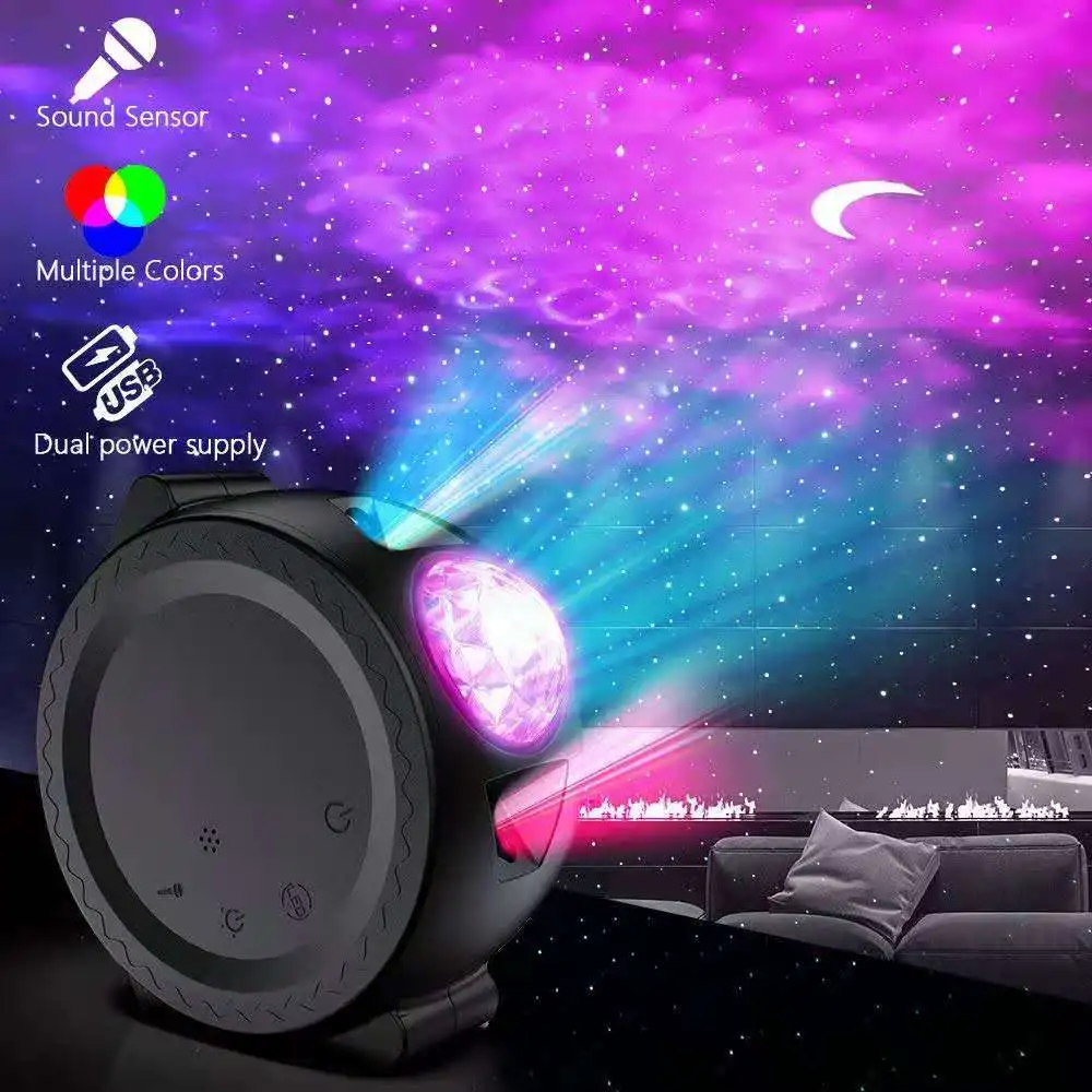 2021 Hot New Starry Sky Light Ocean Projector Lamp Indoor Lighting Colorful USB LED Moon Night Light party lamp