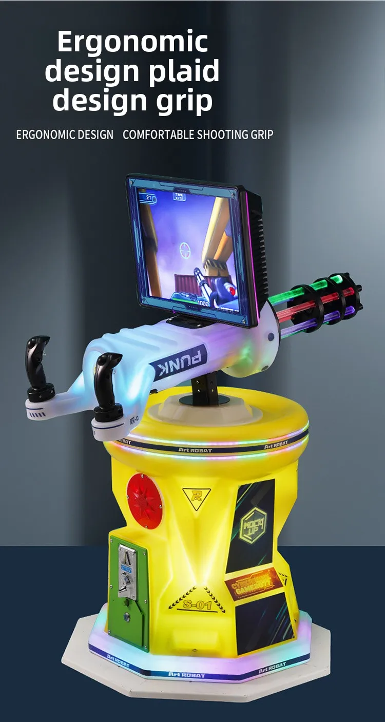 Children's Coin-Operated Gatling Shooting Video Game Machine for Mall Square Entertainment Centers and Game Cities