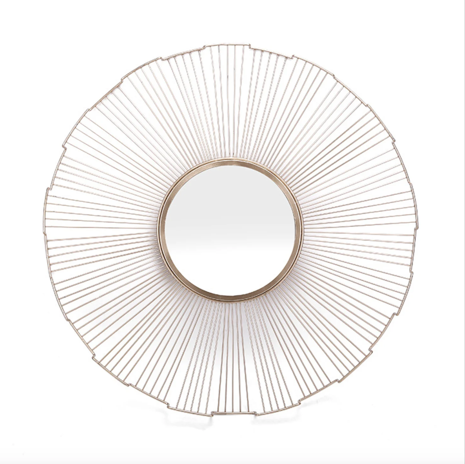 Hot Sale Gold Color Round Shape Wall Art Decoration Mirror For Luxury