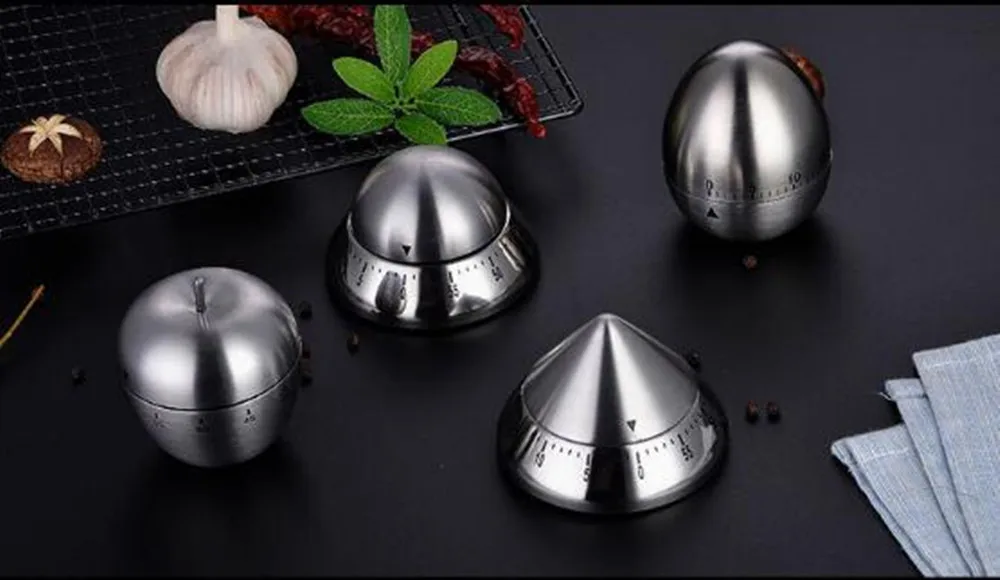 Stainless Steel One Hour Kitchen Cooking Mechanical Egg Timer