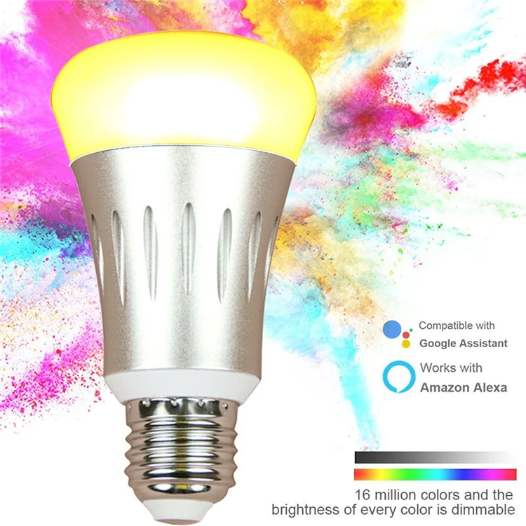 Factory Price Tuya WiFi Led Lights Smart Bulbs Aluminum Plastic Dimmable Led Bulb Compatible with Alexa Echo Google