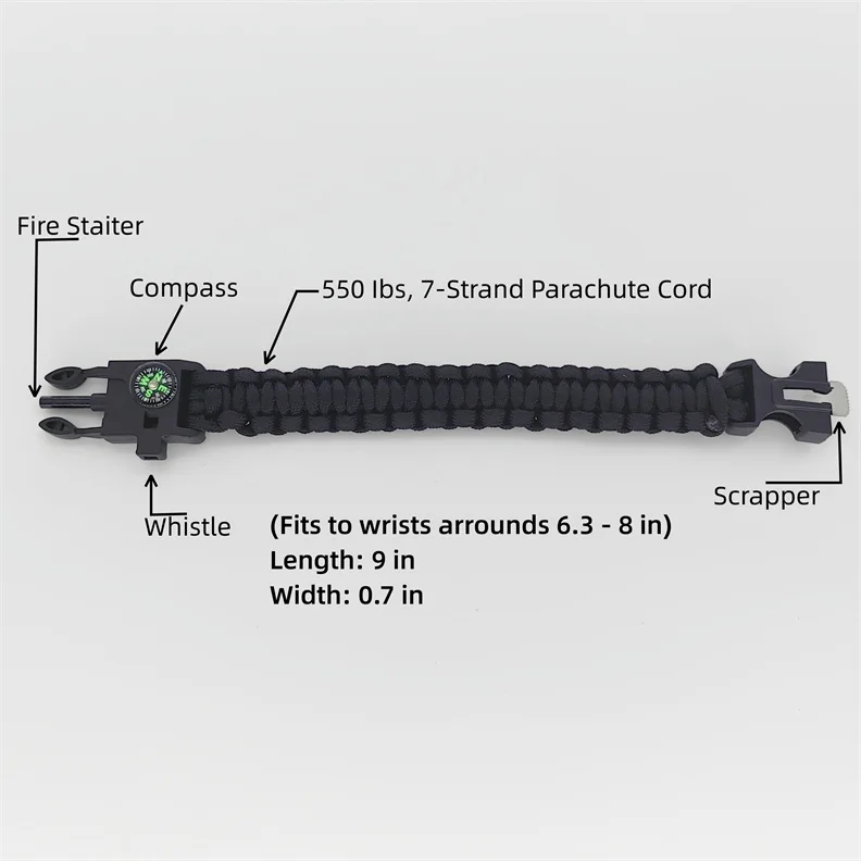 16 in 1 Outdoor Travel Camping Hiking Emergency Survival Kit