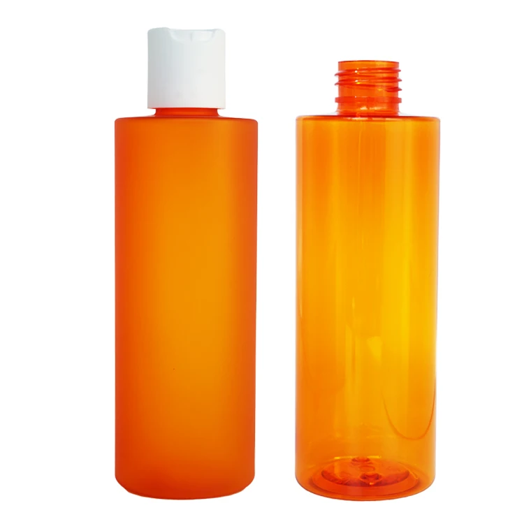 Wholesale Matte Orange Cylinder 230ml Plastic Pet Matte Bottle For Body ...