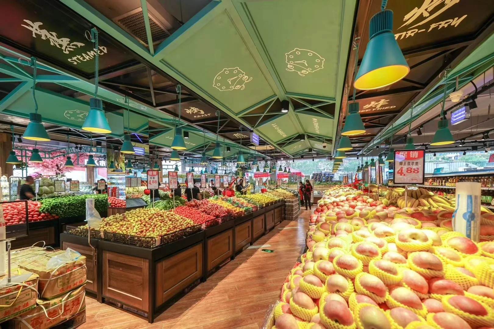 Supermarket Equipment For Fruit And Vegetable With Wheels Good Price