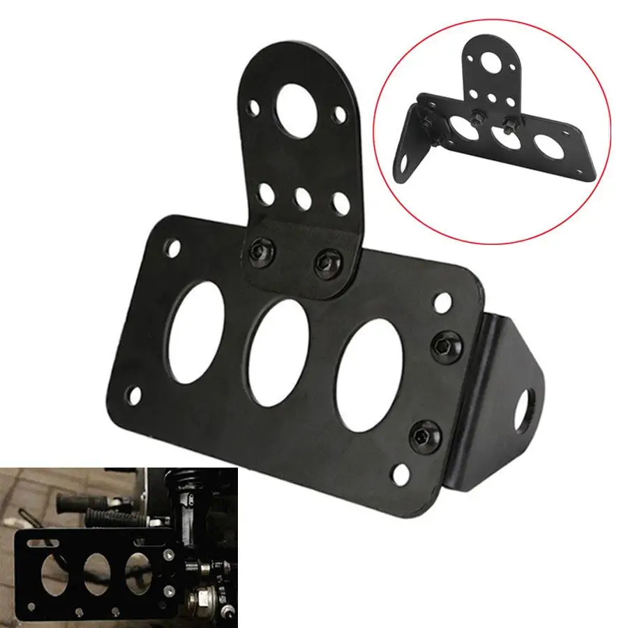 Aluminum Motorcycle Tail Light Holder License Plate Bracket Fits For Harley Retro Classic Black Cruiser Bobber Chopper