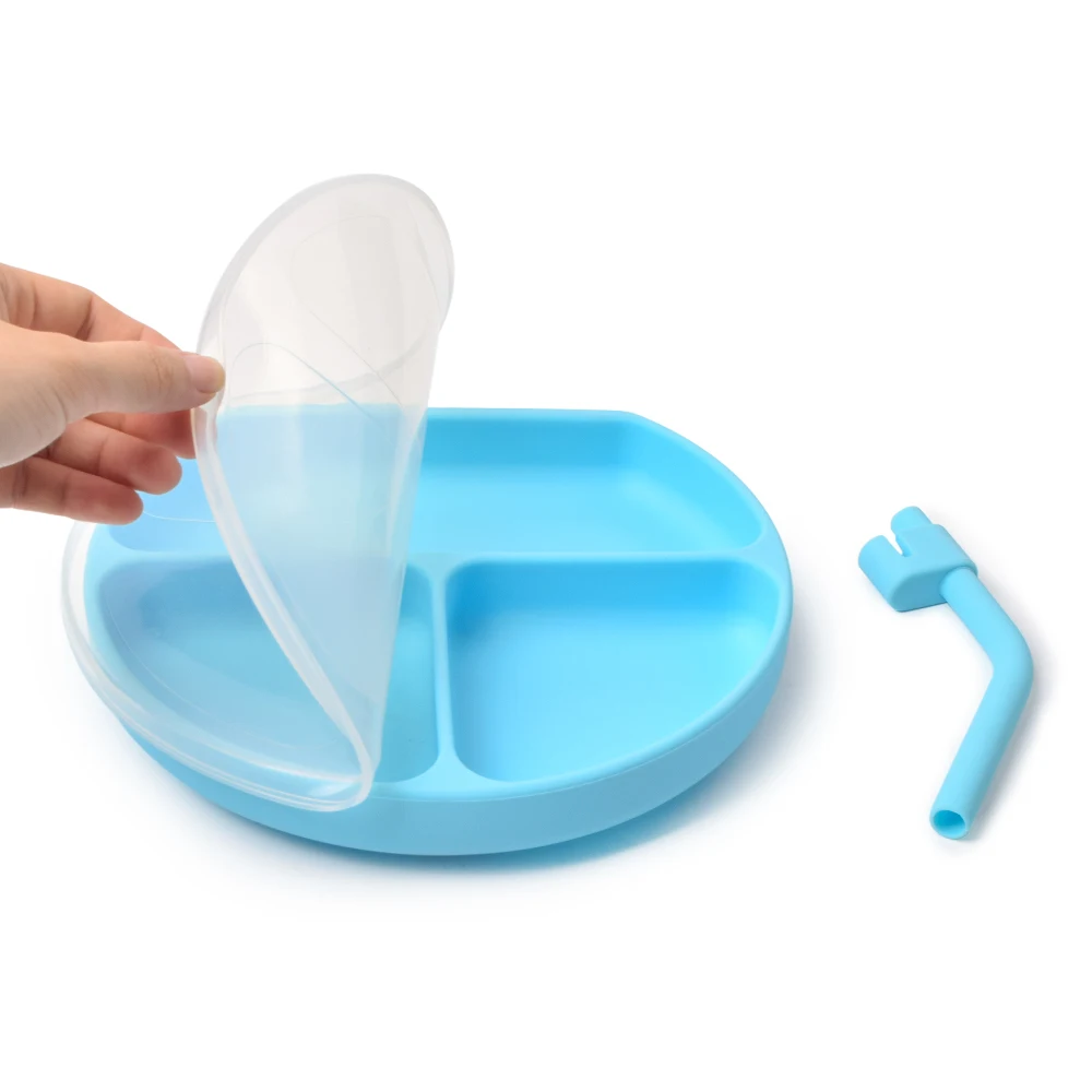 Divided Toddler Plates Skid Resistant Unbreakable Feeding Set Suction
