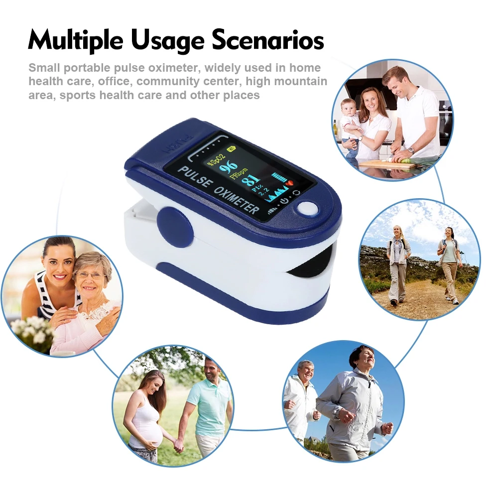 Oled Digital Screen Fingertip Pulse Oximet Blood Oxygen Meter Measurements And Pulse Pulse oxymetry