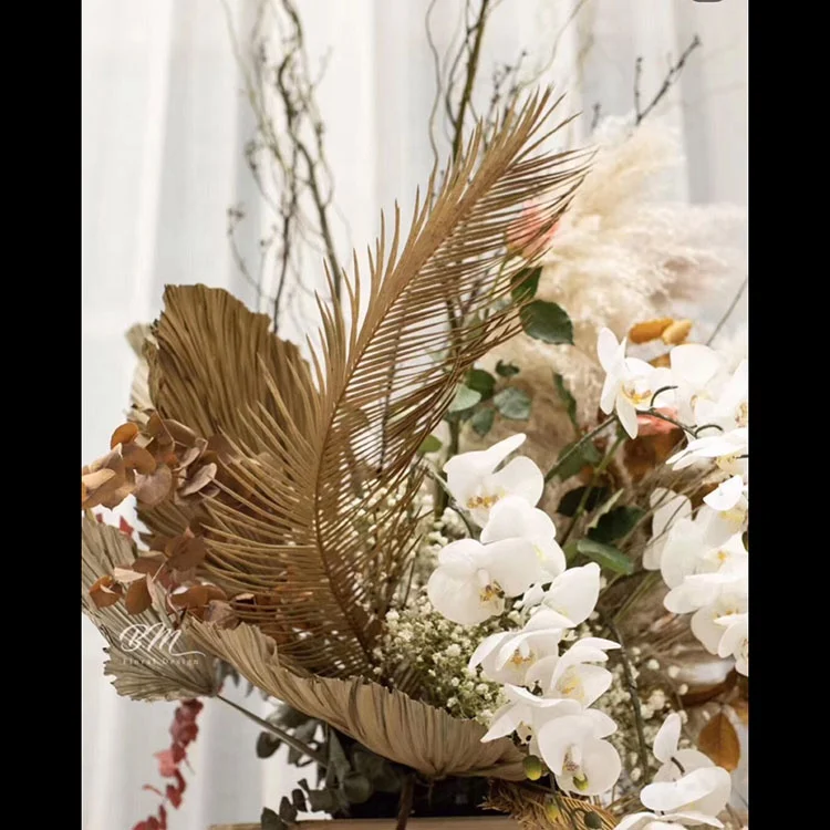  2020 best sale wedding artificial flower natural dried flower dry Livistona chinensis supplies (2).jpg