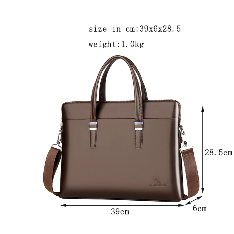 Brown Vintage Casual Luxury Leather Handbag for Men Large Capacity Multi-Functional Horizontal Business Computer Bag Briefcase 38x13x33cm Briefcase 