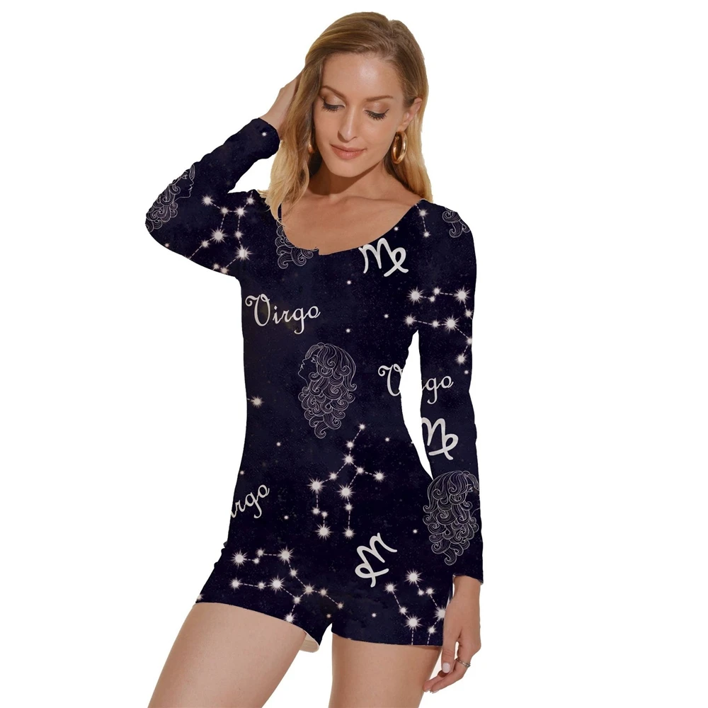 Hot Zodiac Sign Onesie Constellations Pajamas Leotard Sleepwear 12