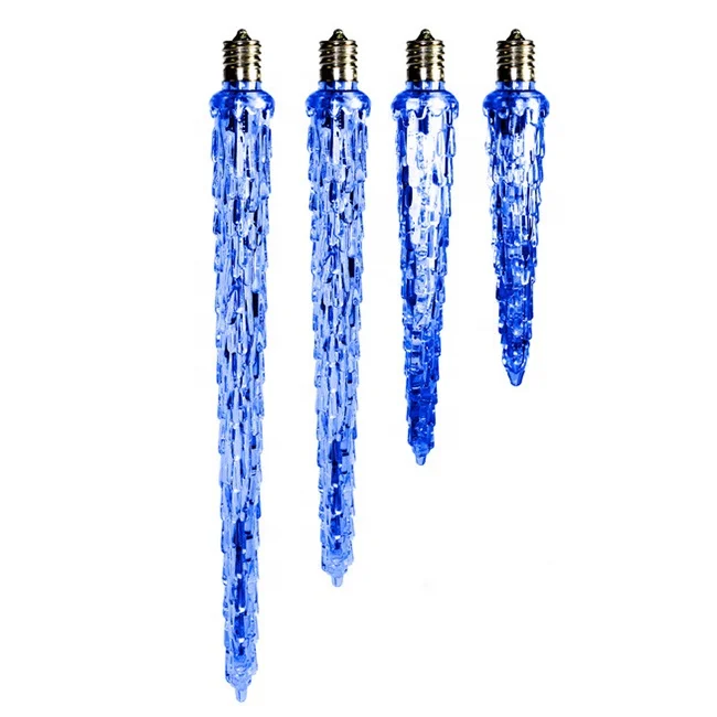 5/7/9/11 Inch C9 Blue Falling Icicle Bulb With Pure White Leds 120v 0 ...