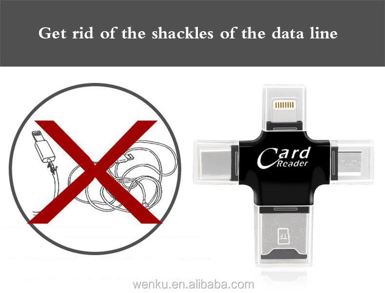 4 in 1 mini Pendrive Card Reader OTG Factory Price Type-C Usb for phone Android magnetic Smart Card Reader With TF/SD - ANKUX.COM