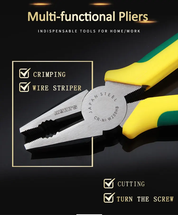 Hand tools CRV 8'' electrical Combination Cutting Pliers