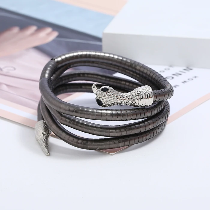 b0060836 埃及时尚水钻蛇手镯蛇臂袖口柔性弯曲合金蛇手镯