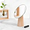 KIng Style High Quality Bathroom Modern Design Ash Solid Wood Desktop Table Glass Makeup Mirror