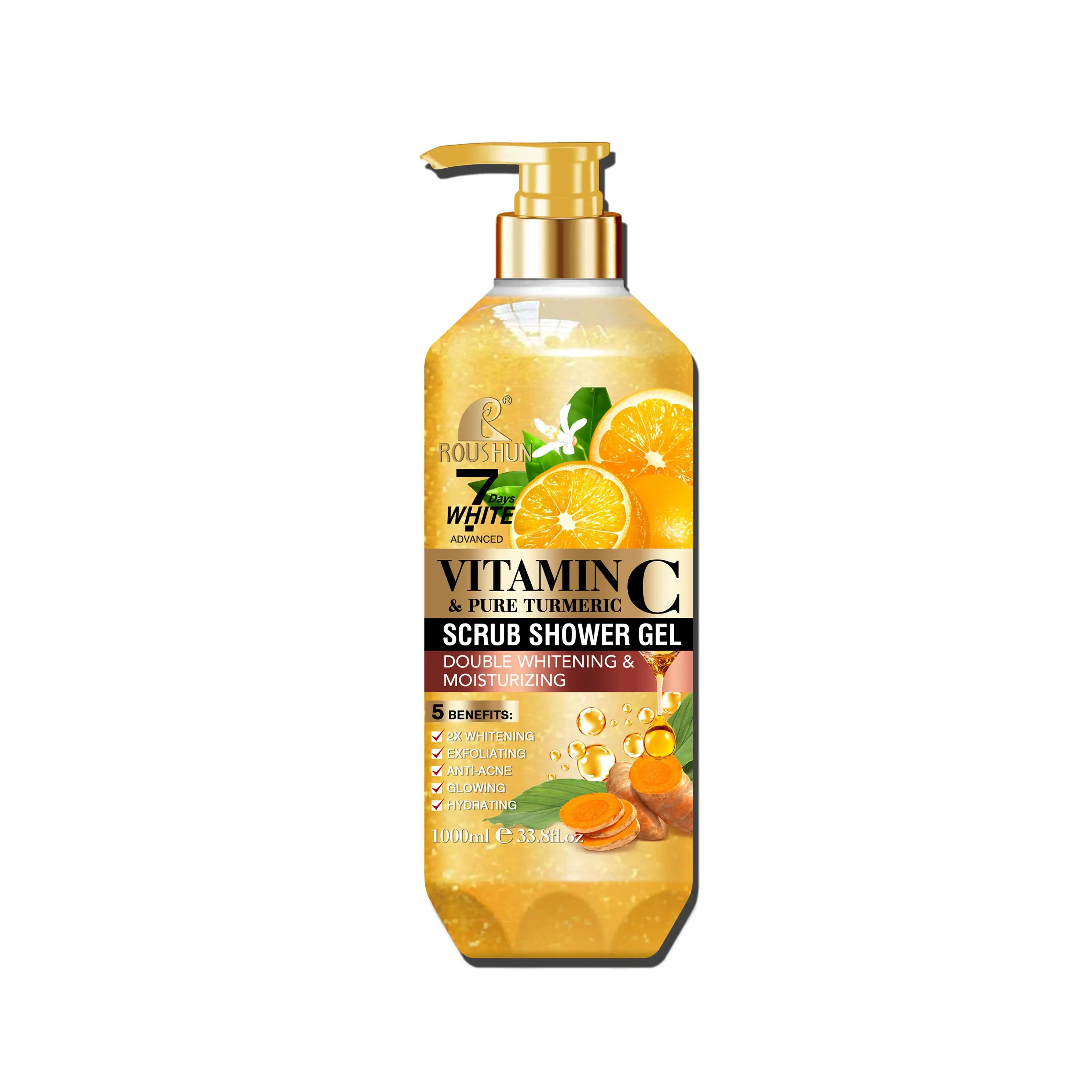 Roushun Vitamin C &pure Turmeric Scrub Shower Gel Double Whitening ...