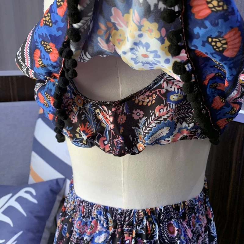 Trendy lady clothing off shoulder beach summer maxi floral dress boho bohemian women casual nude ruffle dresses