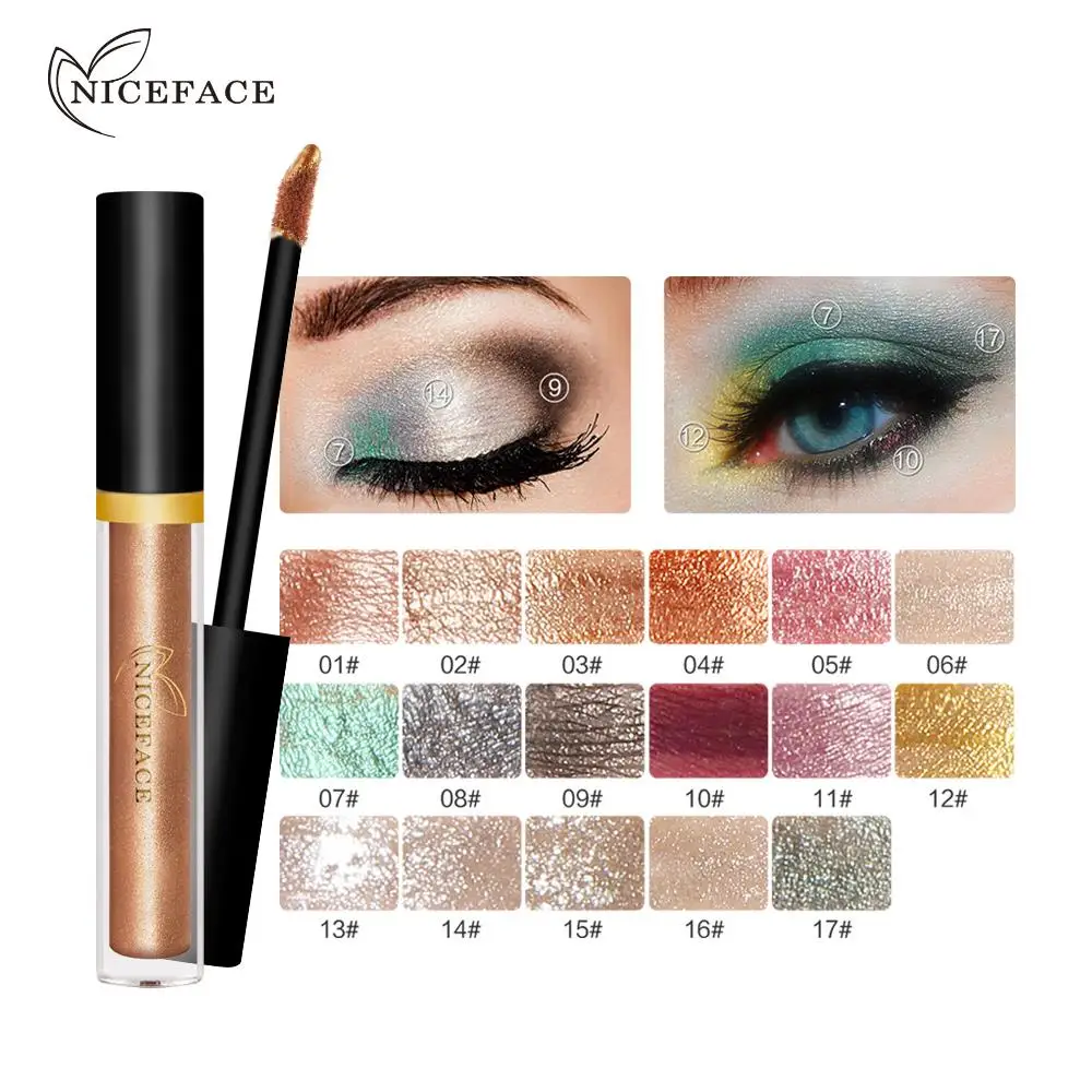 amazon hot sale 17-Color Glitter  Charming Eyeshadow Liquid Twinkle Liquid Eyeshadow