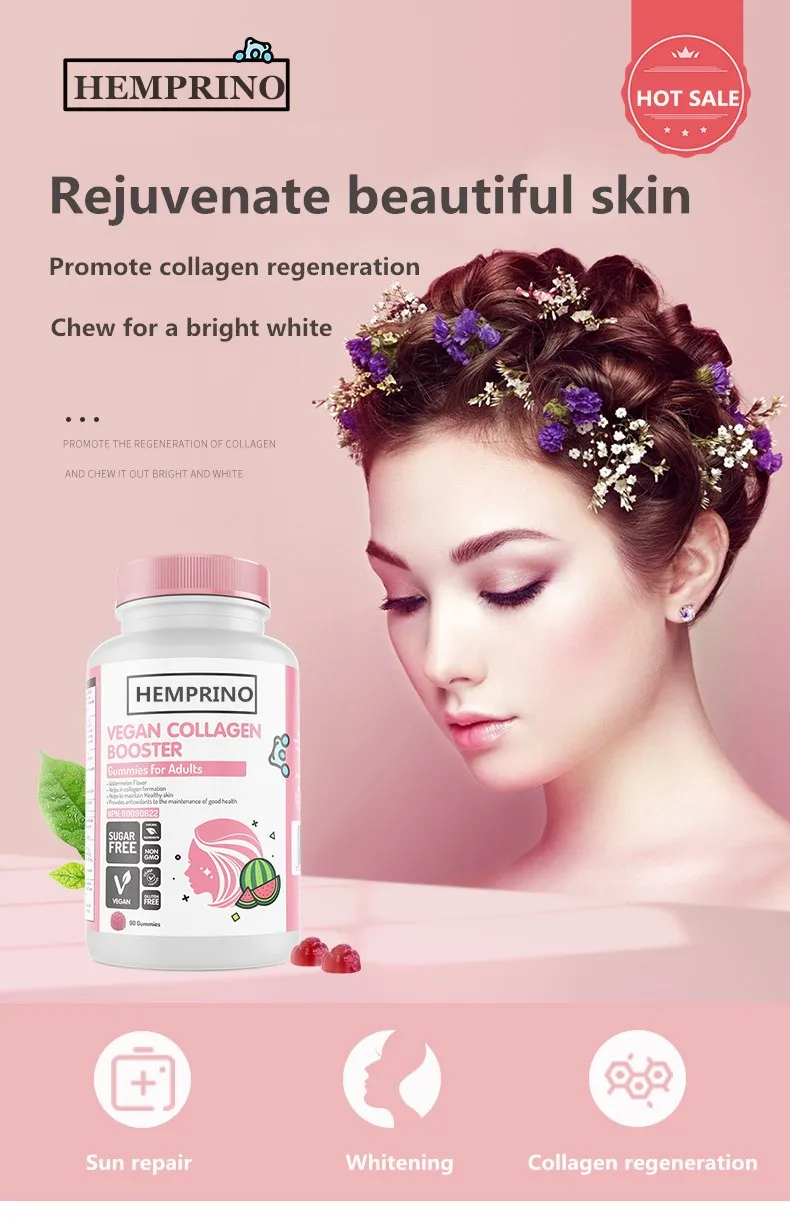 OEM sugar-free beautify skin health and fitness nutrition vitamin c e vegan collagen booster gummies for adults