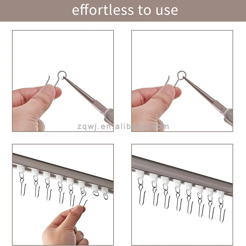 Metal Stainless Steel Curtain Track Hooks S Shaped Drapery Hooks ...