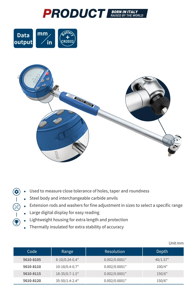 Dasqua 6-10mm Large Display Digital Bore Gauge