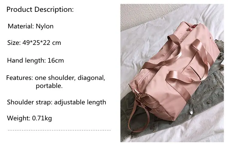 Independent shoes dry and wet separation sports female yoga gym bag simple large-capacity travel sports training bag