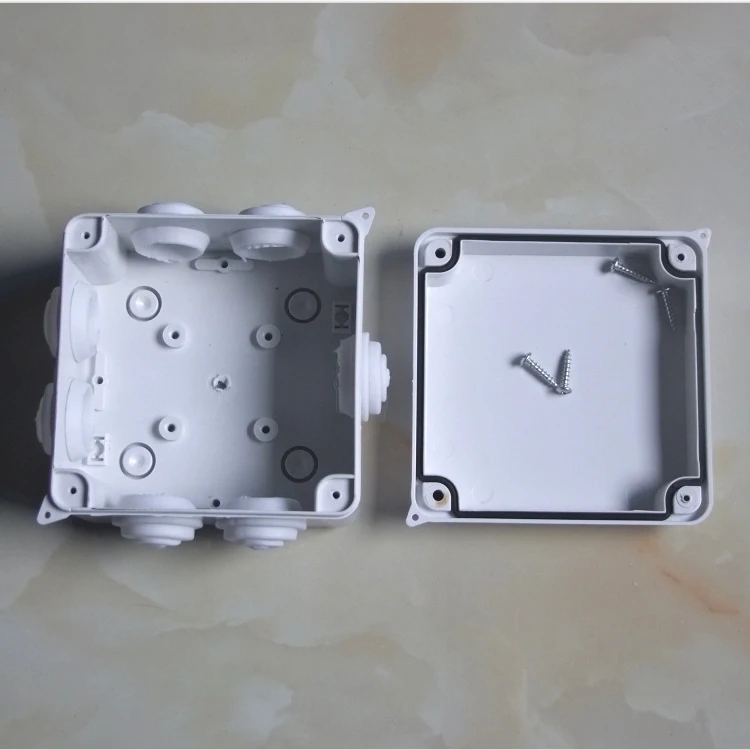 Waterproof and dustproof junction box 100*100*70 Square Shape Terminal junction box ABS outdoors