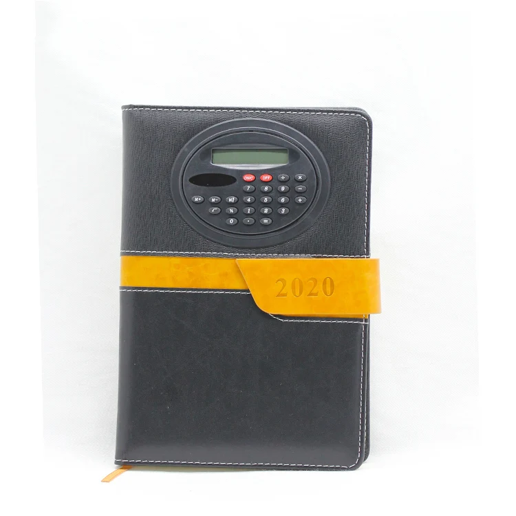 Good Quality a5 size hardcover PU Leather Elegant Notebook with calculator