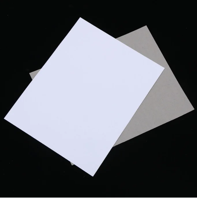 400gsm 胶印纸张尺寸涂层白色双面板,灰色背面