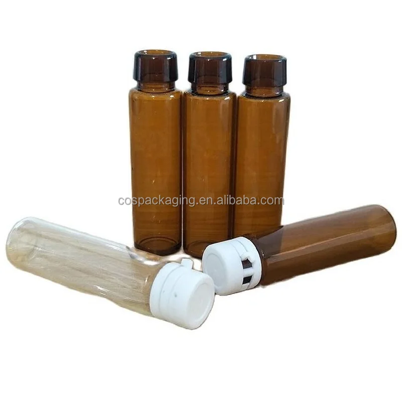 10ml Amber Serum Vials Sample Test Tube Freezedried Powder Cosmetic