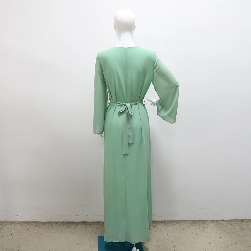 Abaya Dubaï 2026 de Luxe en Mousseline – Caftan de Soirée Modeste – Grossiste Grossiste Turquie