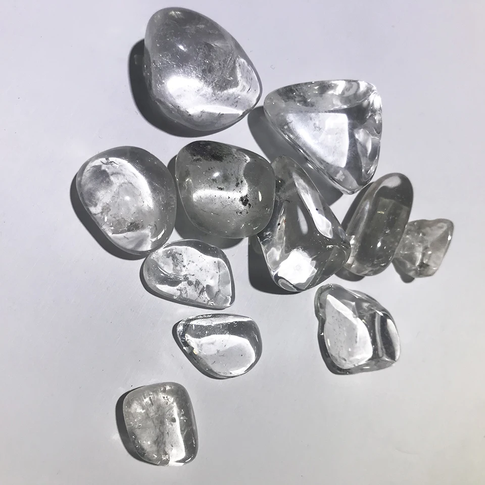 批发天然抛光水晶透明石英翻滚石砾石水晶巴洛克石