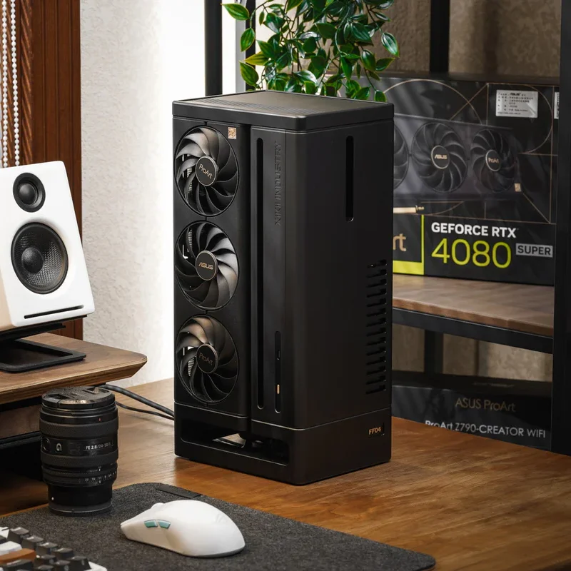 XIKII ProArt FF04 ITX Gaming Case - Vertical Design, Supports ROG