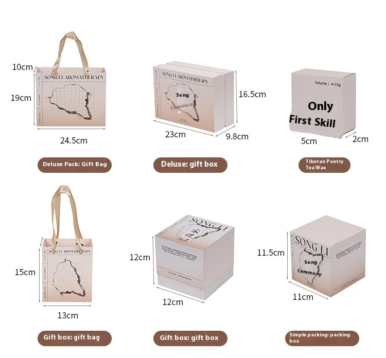 Custom Logo Handmade Wood Candles Packaging Boxes Beige Ivory Color Magnetic New Design Empty Wax Melt Diwali Easter