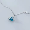 New Listing 925 Sterling Silver Fashion Wild Necklace Jewelry For Women Planet and Stars Zircon Blue Crystal Pendant Necklaces