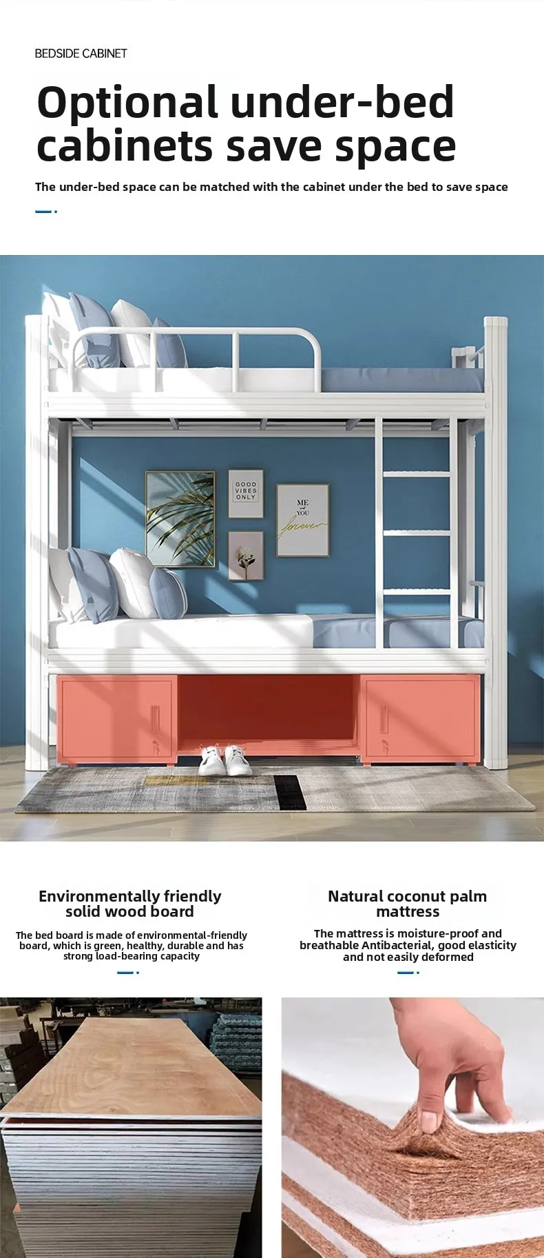 product hot sell metal bunk bed frame double bed for adults worker twin metal frame for boys used bunk beds for sale-10