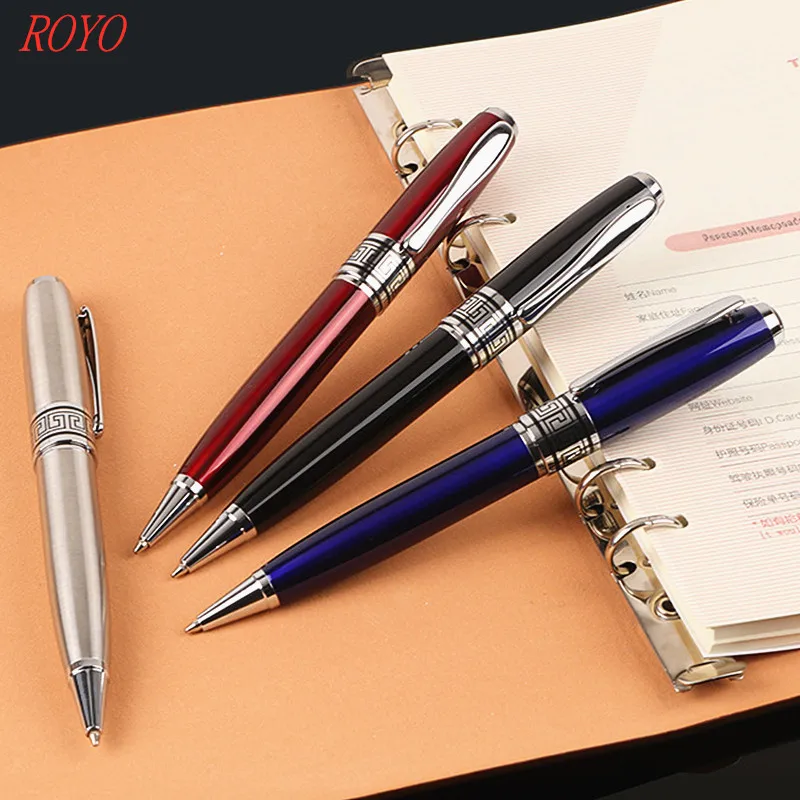 Luxury Heavy Metal Embossing Laser Engraving Logo Metal Brass Promotional Roller Ballpoint Pen
