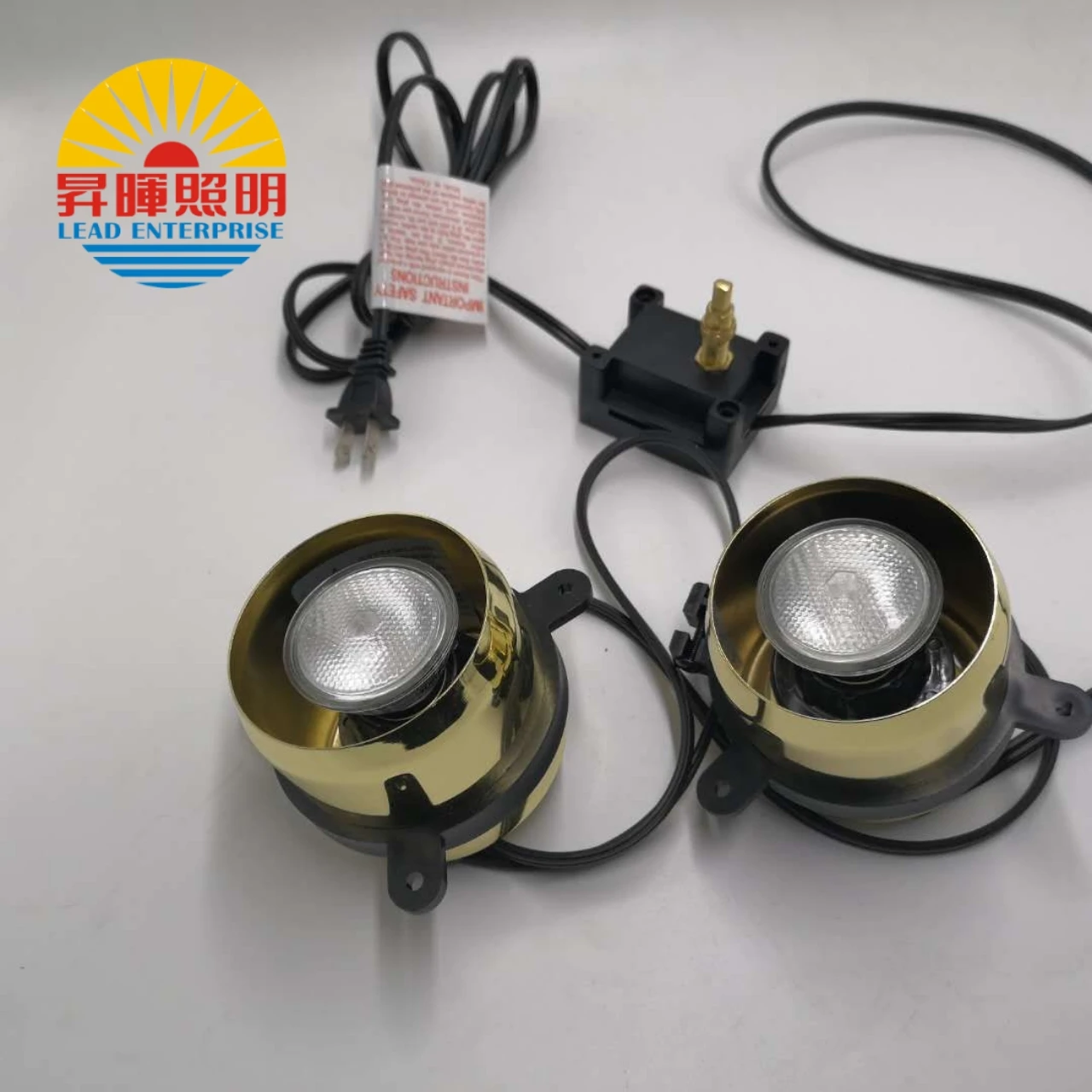 Double canister lights fixture with dimmer switch HR16 120V 25W
