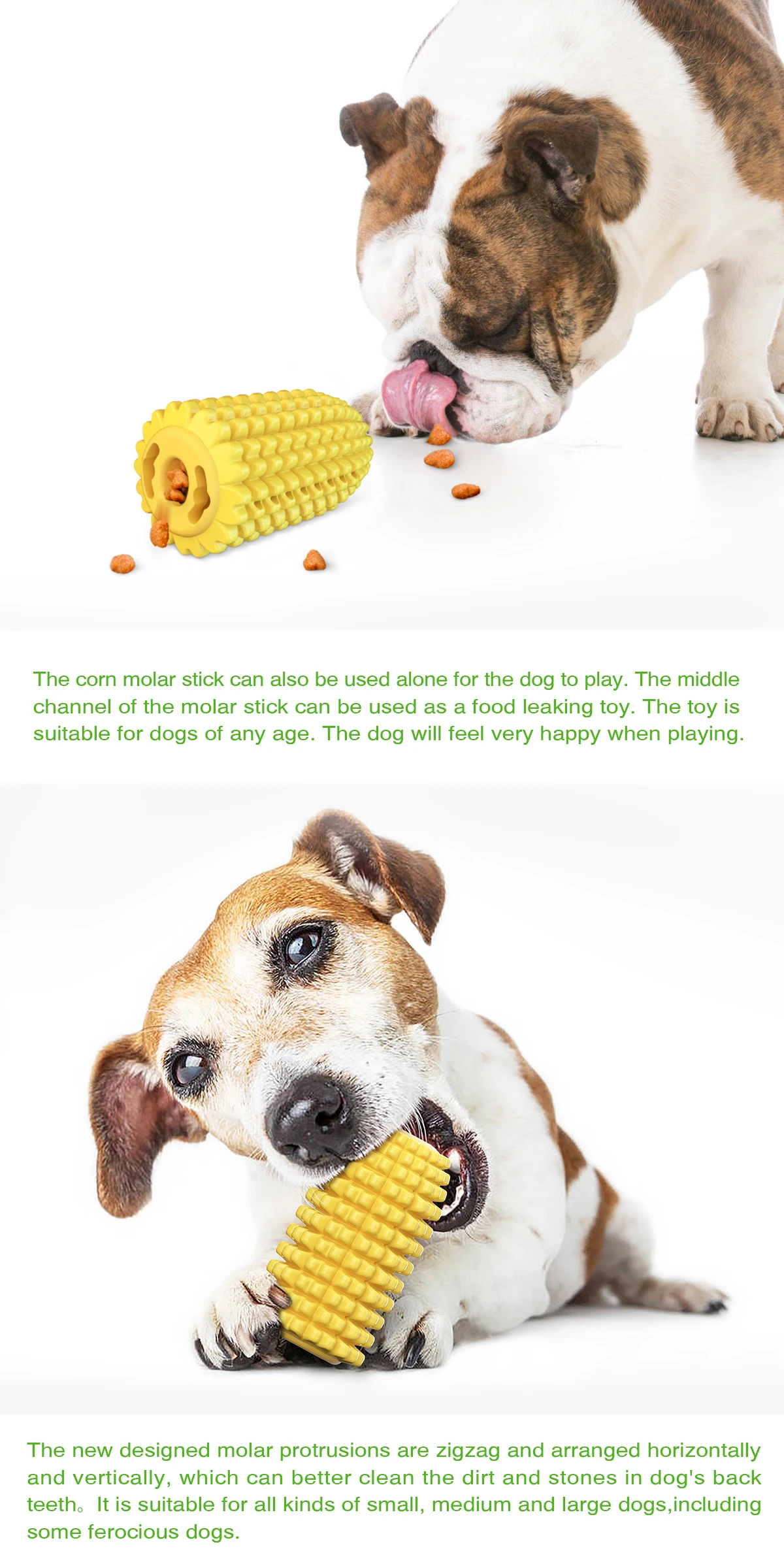 2020 New Interactive Dog Tug Toy Corn Shaped Dog Chew Toy With Suction