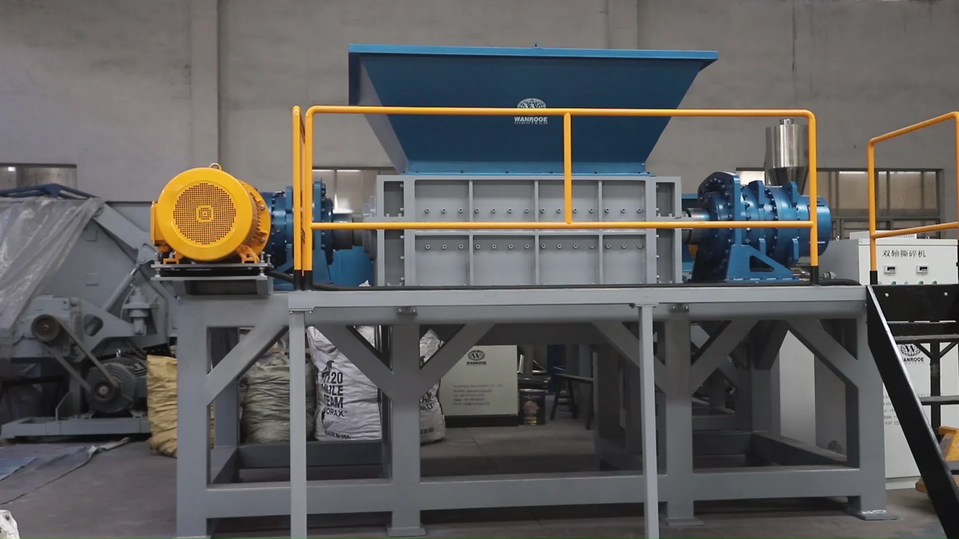 Raffia Bags Pvc Pipe Plastic Recycling Double Shaft Shredder Machine