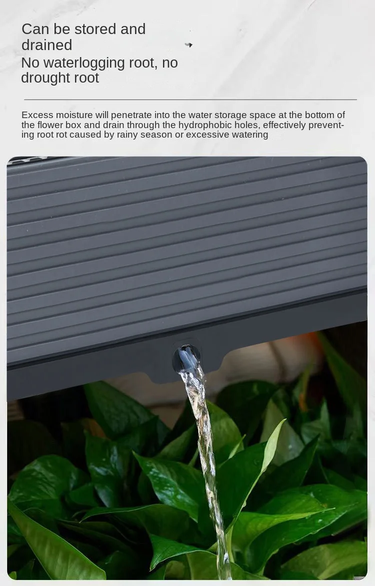 现代环保注塑塑料大型蔬菜种植箱花盆，带阳台和屋顶切割服务