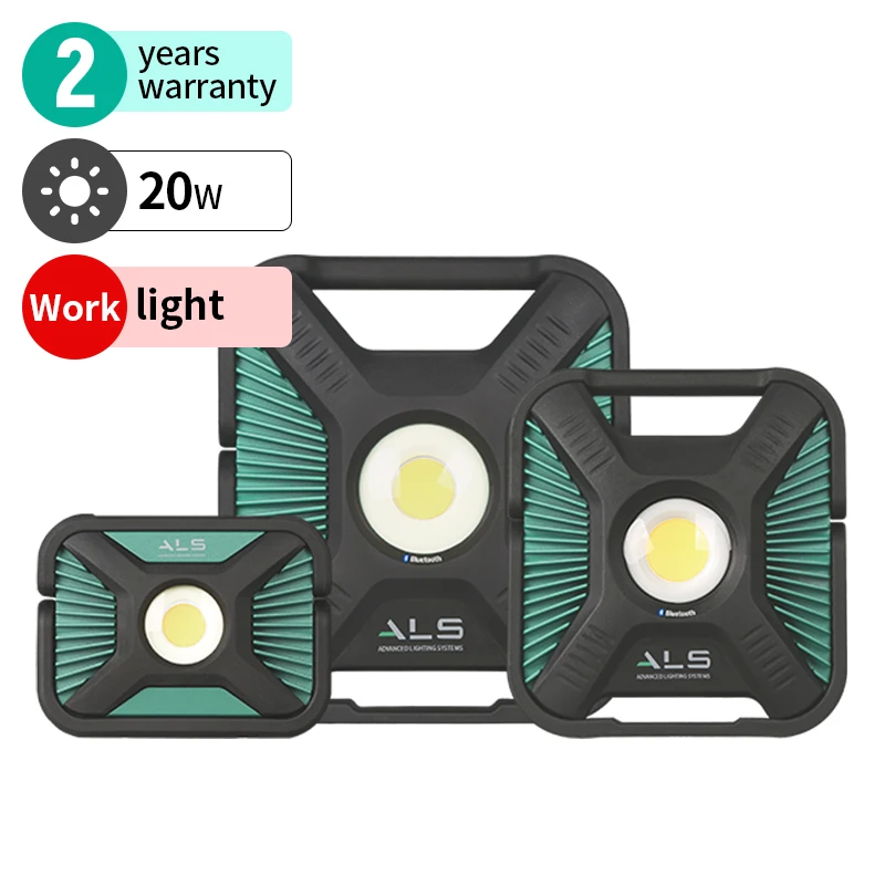 ALS Rechargeable Work Light 2000lm led Portable Dustproof and Waterproof IP67 Spot Light Adjustable Brightness OEM Flood Light