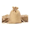 Wholesale eco friendly Small Size Natural Printed candy gift Burlap jute bag with drawstring