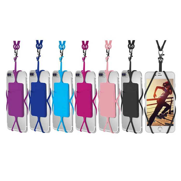 Capa de telemóvel silicone irregular com alça e bolso smartphone_voghion.com