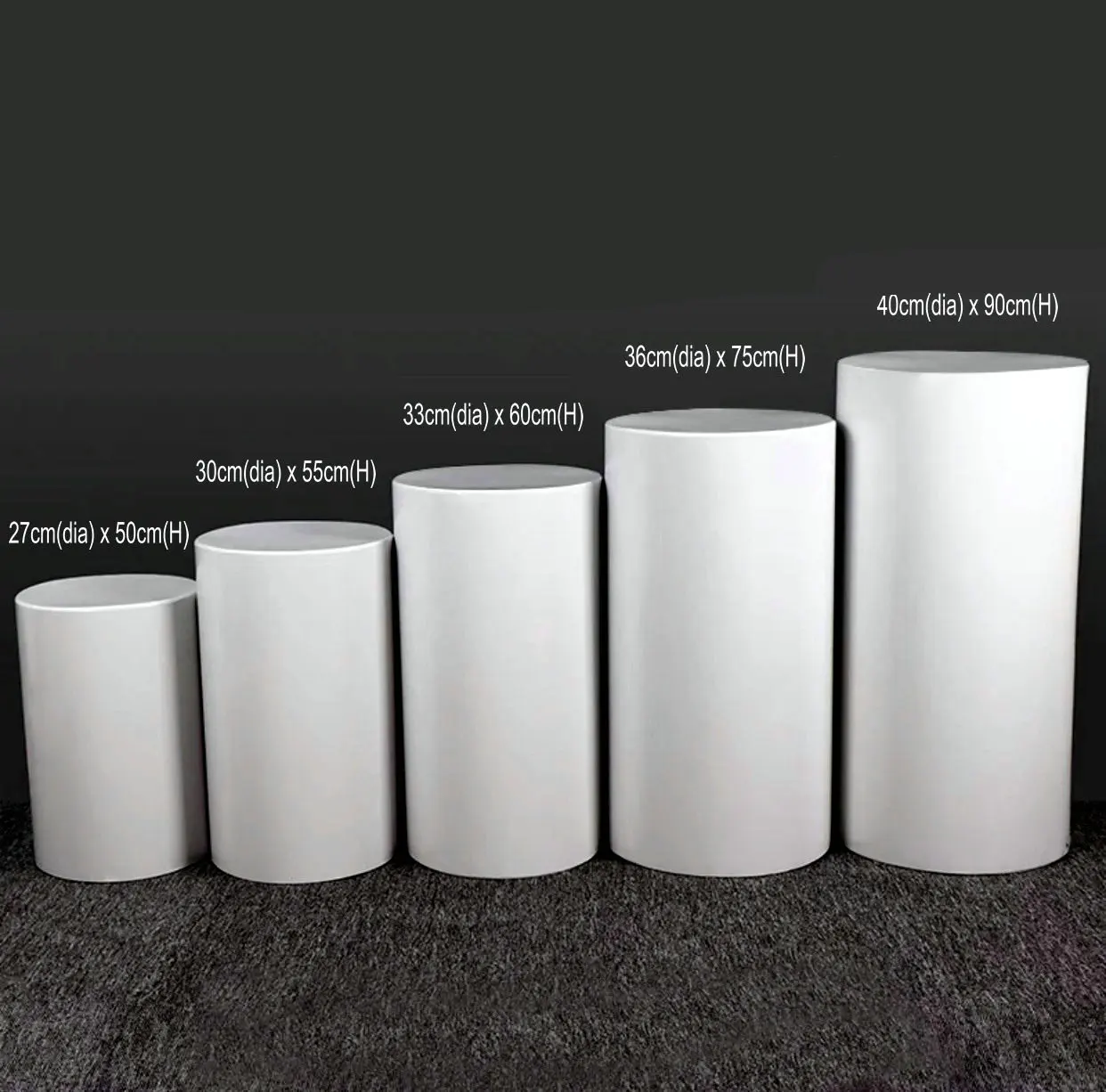 Metal Display Plinth Cake Stand For Exhibitions Weddings Round Plinths